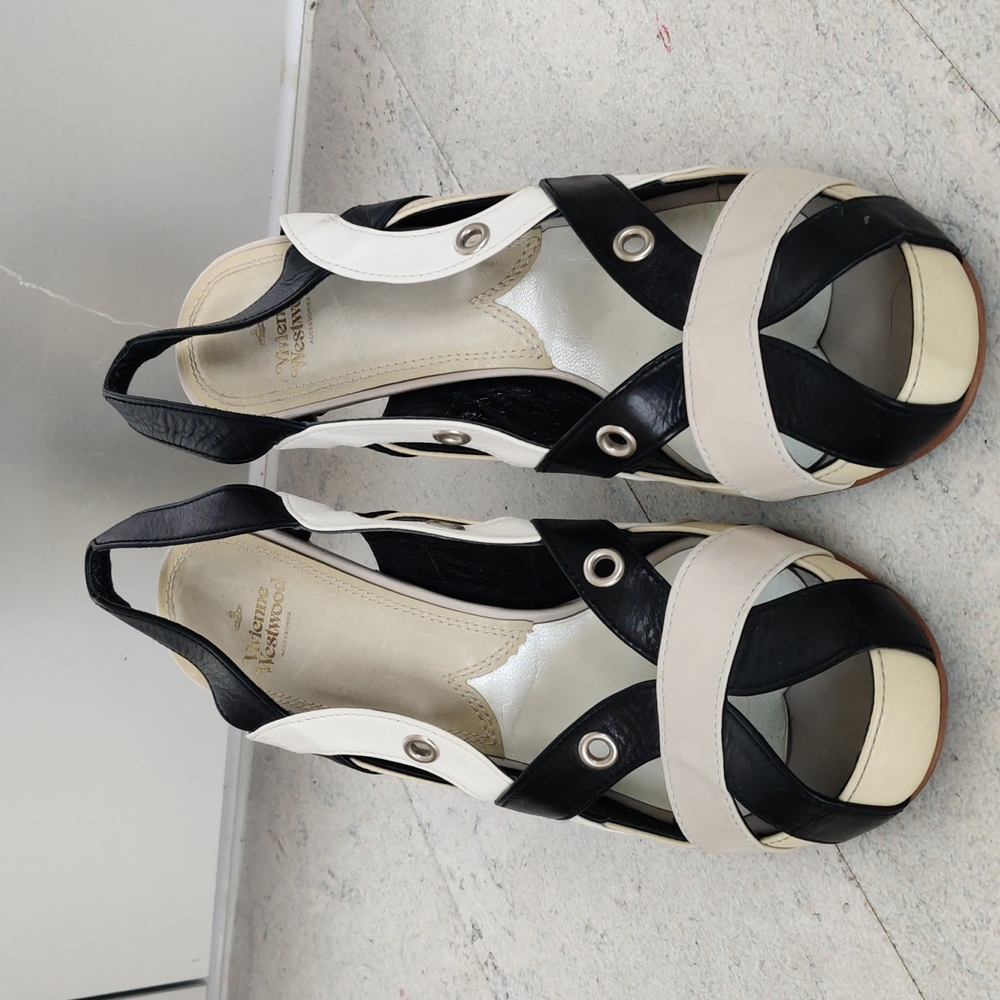 Vivienne Westwood Rare Vintage Sling Back Sandals Heel Shoe two and three tone